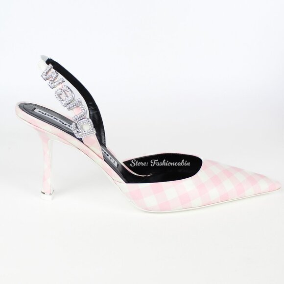 NEW ALEXANDER WANG Logo Embellished Heeled Pumps - Picture 4 of 15